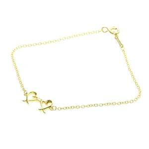 TIFFANY Authentic 18k Gold Diamond Heart Charm Bracelet